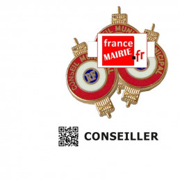 3 Insignes boutonnière sur pins pour Conseiller Municipal