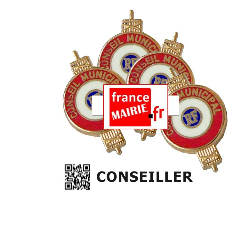 4 Insignes boutonnière sur pins pour Conseiller Municipal