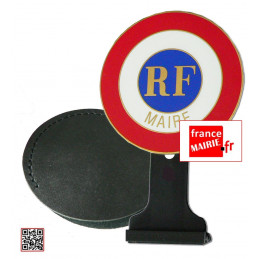 COCARDE DE VOITURE POUR MAIRE - avec son cache