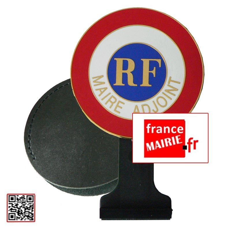 COCARDE DE VOITURE POUR MAIRE ADJOINT - avec son cache