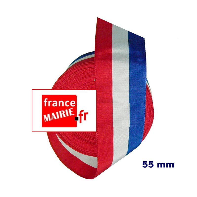 RUBAN TRICOLORE DE 55 MM DE LARGE - ROULEAU DE 10 METRES